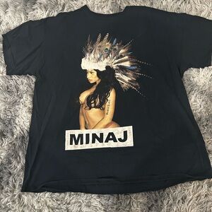 Gildan Black MINAJ Graphic Tee with Multicolor Feather Headdress